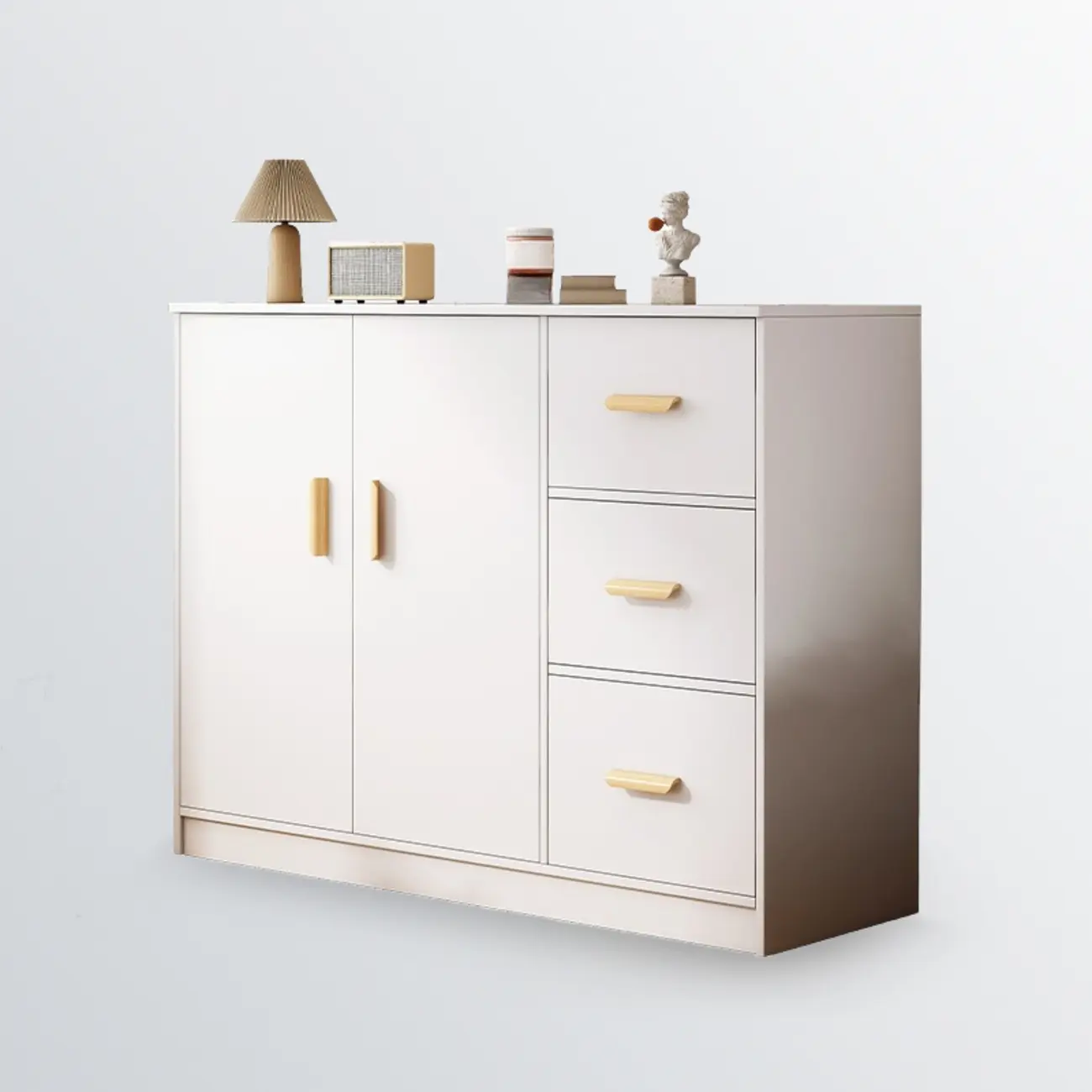 Modern White Storage Cabinet with Drawers for Entryway  Image - 4 | homeyfad
