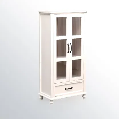Modern Solid Wood White Cabinet for Versatile Home Storage Image - 2