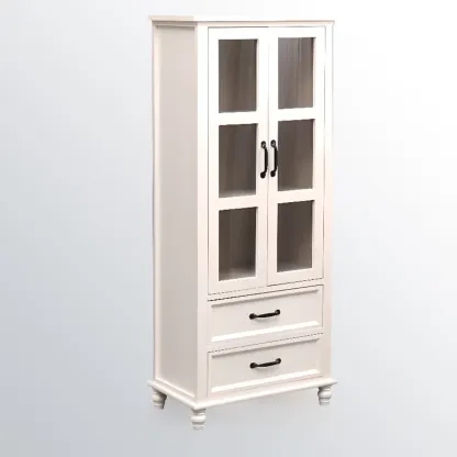 Modern Solid Wood White Cabinet for Versatile Home Storage Image - 3