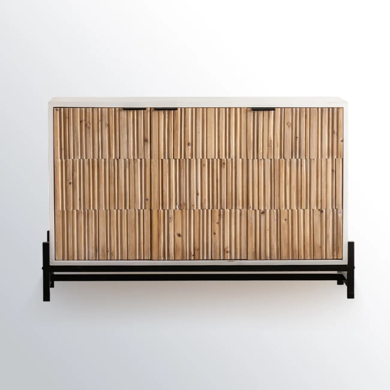 Industrial Wooden Freestanding Cabinet for Living Room Storage Image - 8 | homeyfad