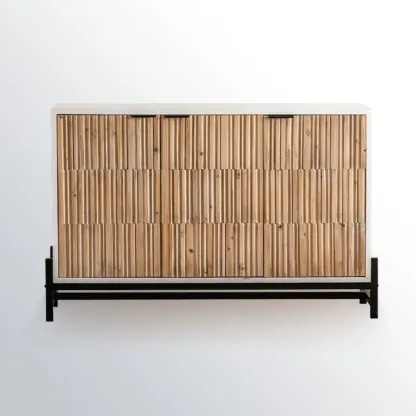 Industrial Wooden Freestanding Cabinet for Living Room Storage Image - 8