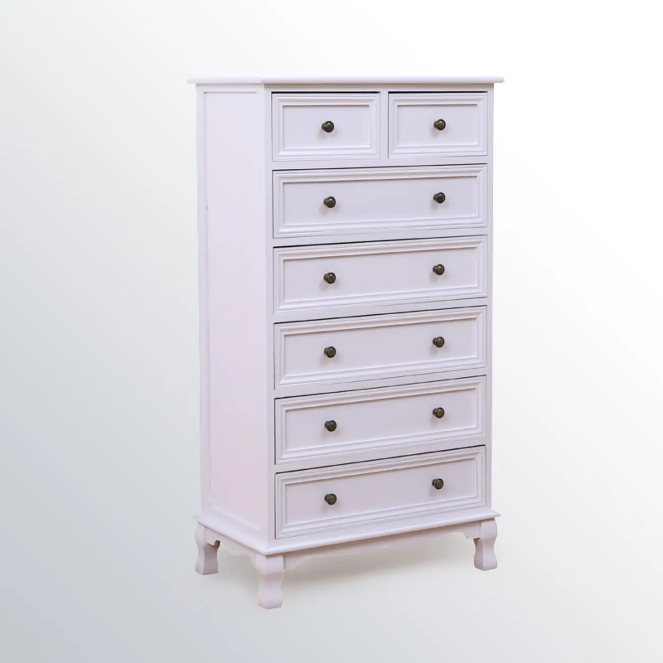 Rustic Wooden White Accent Cabinet with Multiple Drawers Image - 9 | homeyfad