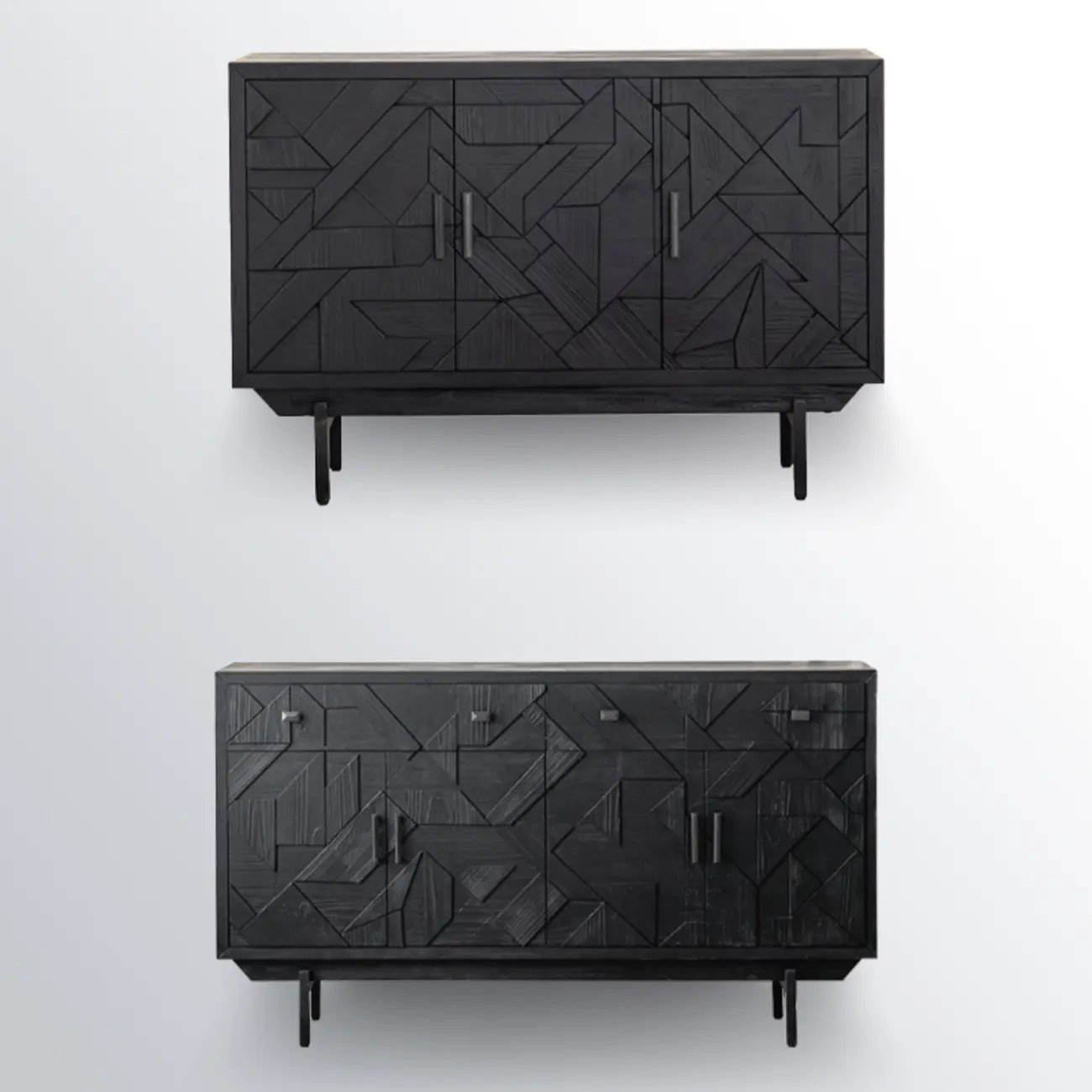 Rectangular Black Parlor Accent Cabinet with Straight Legs Image - 9 | homeyfad