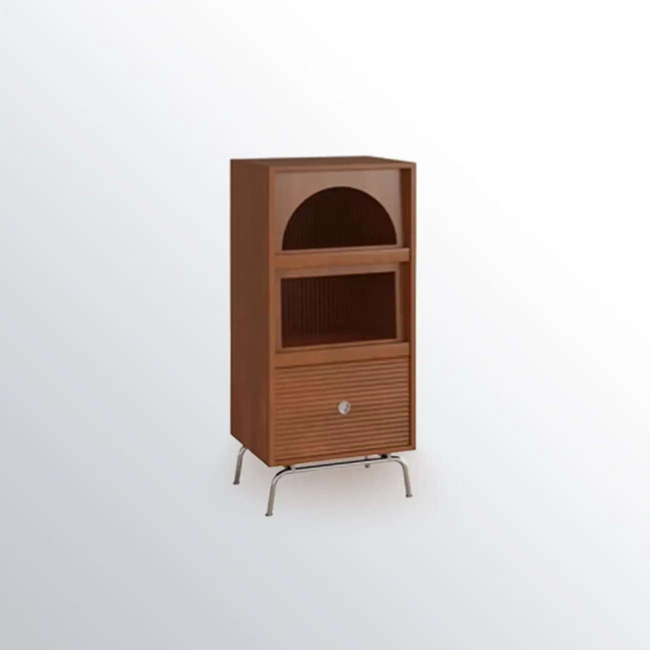Free Standing Pine Accent Cabinet with Glass Door & Storage Image - 5