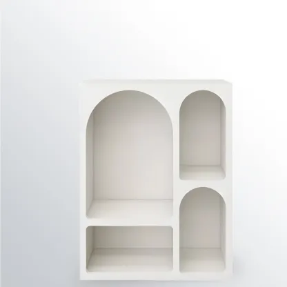 Modish Wooden Cabinets for Living Room with Exterior Shelf  Image - 12