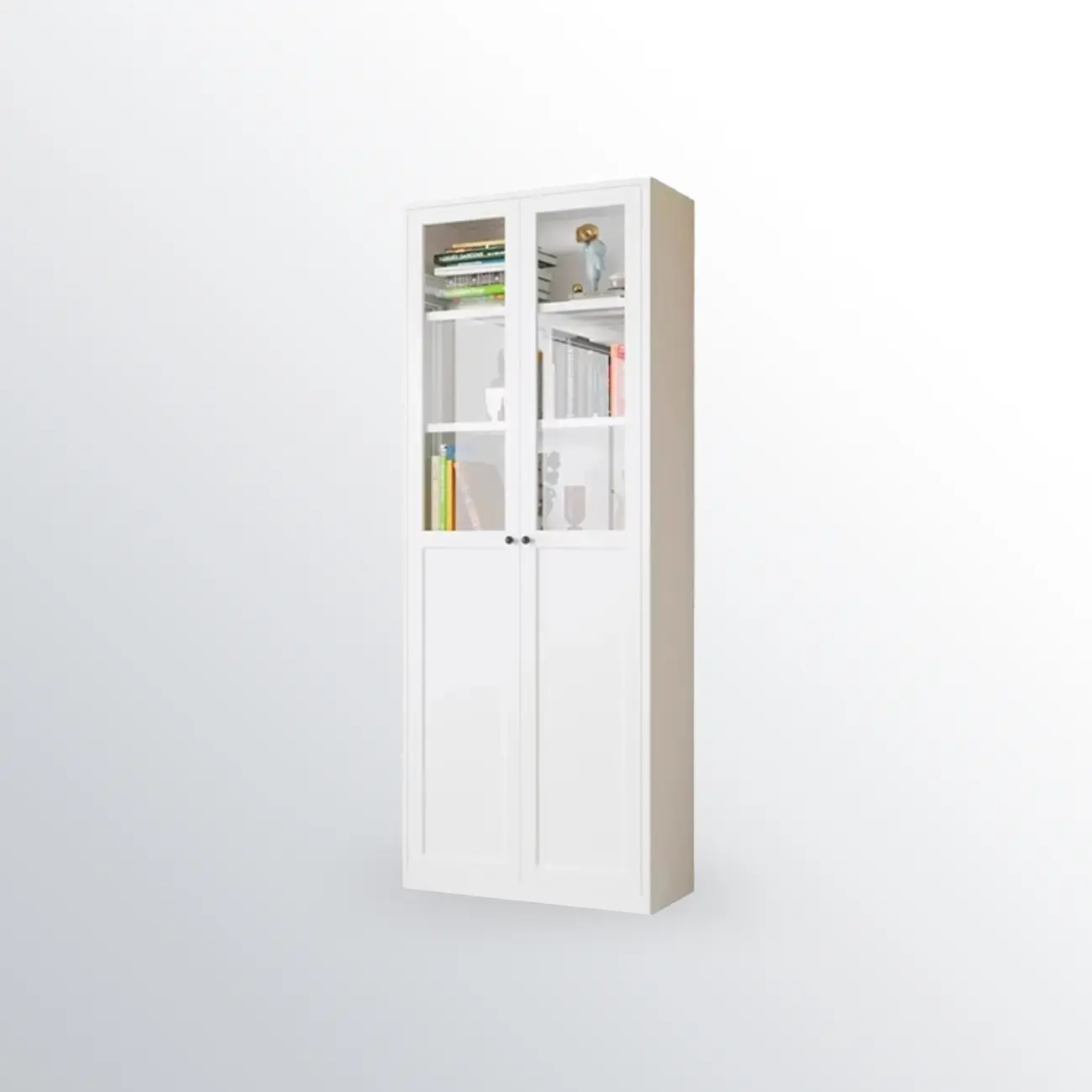 79'' White Alloy Rectangle Storage Cabinet with Exterior Shelf Image - 10 | homeyfad
