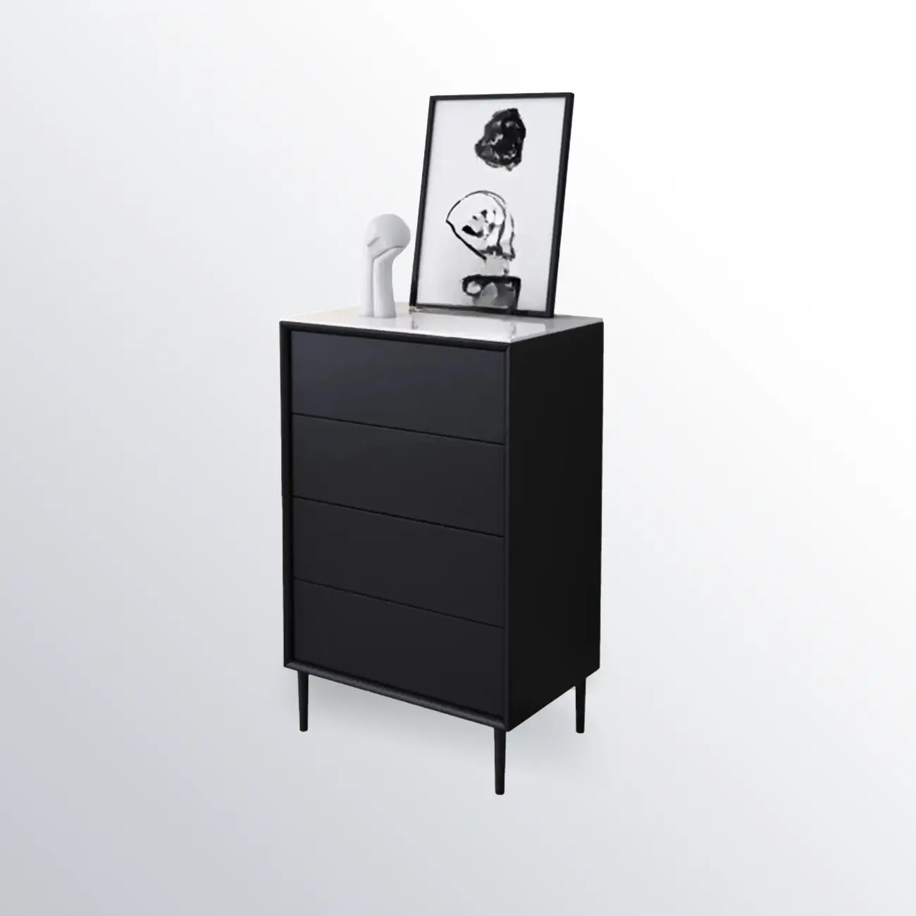 6" Modern Black Accent Cabinet for Bedroom & Living Room Image - 10 | homeyfad