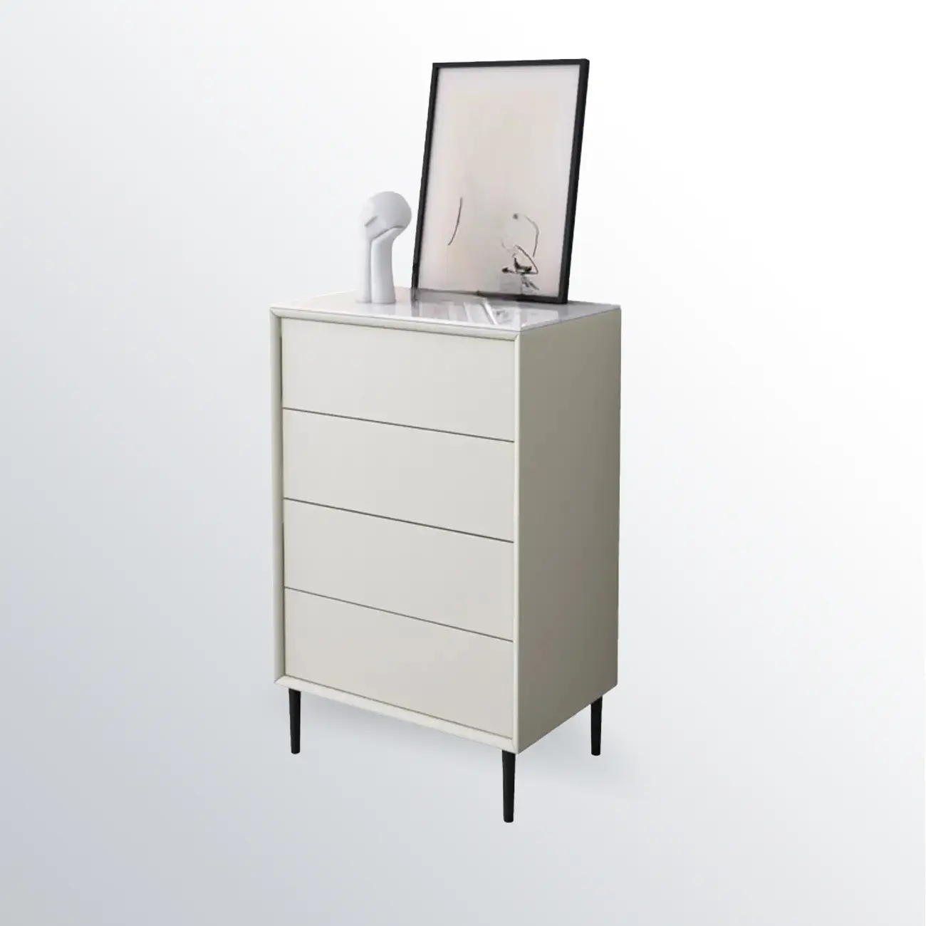 6" Modern Black Accent Cabinet for Bedroom & Living Room Image - 11 | homeyfad