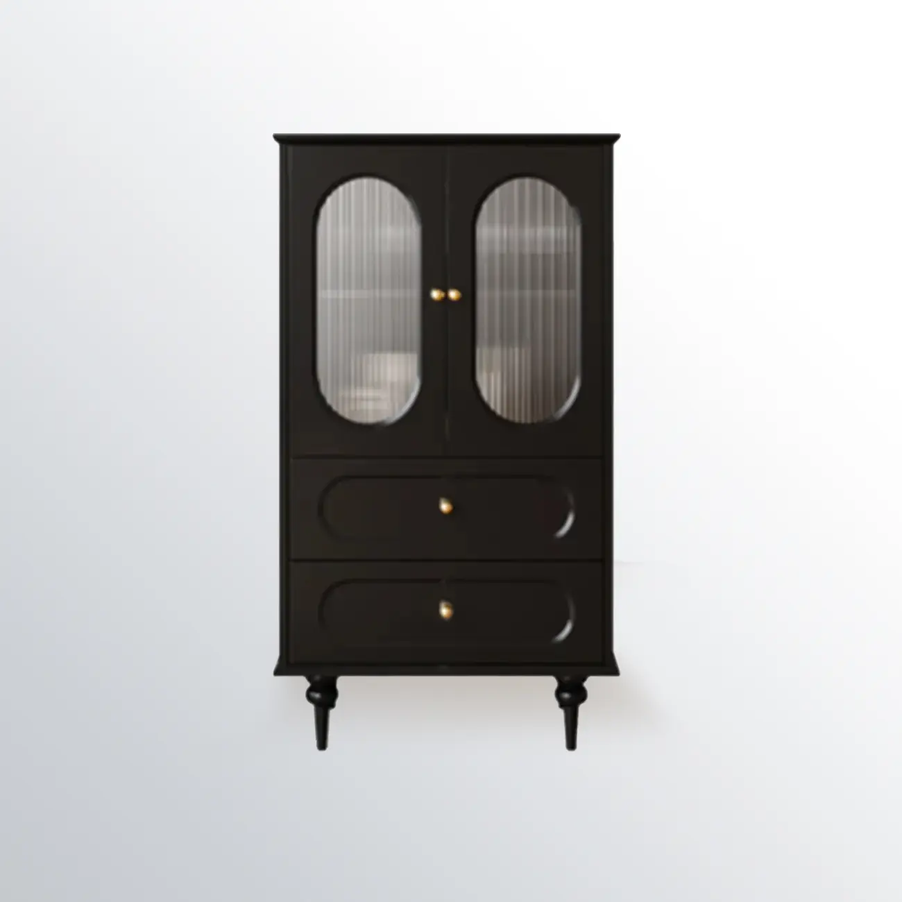 Elegant Black Wooden Accent Cabinet with Drawers & Doors Image - 2 | homeyfad