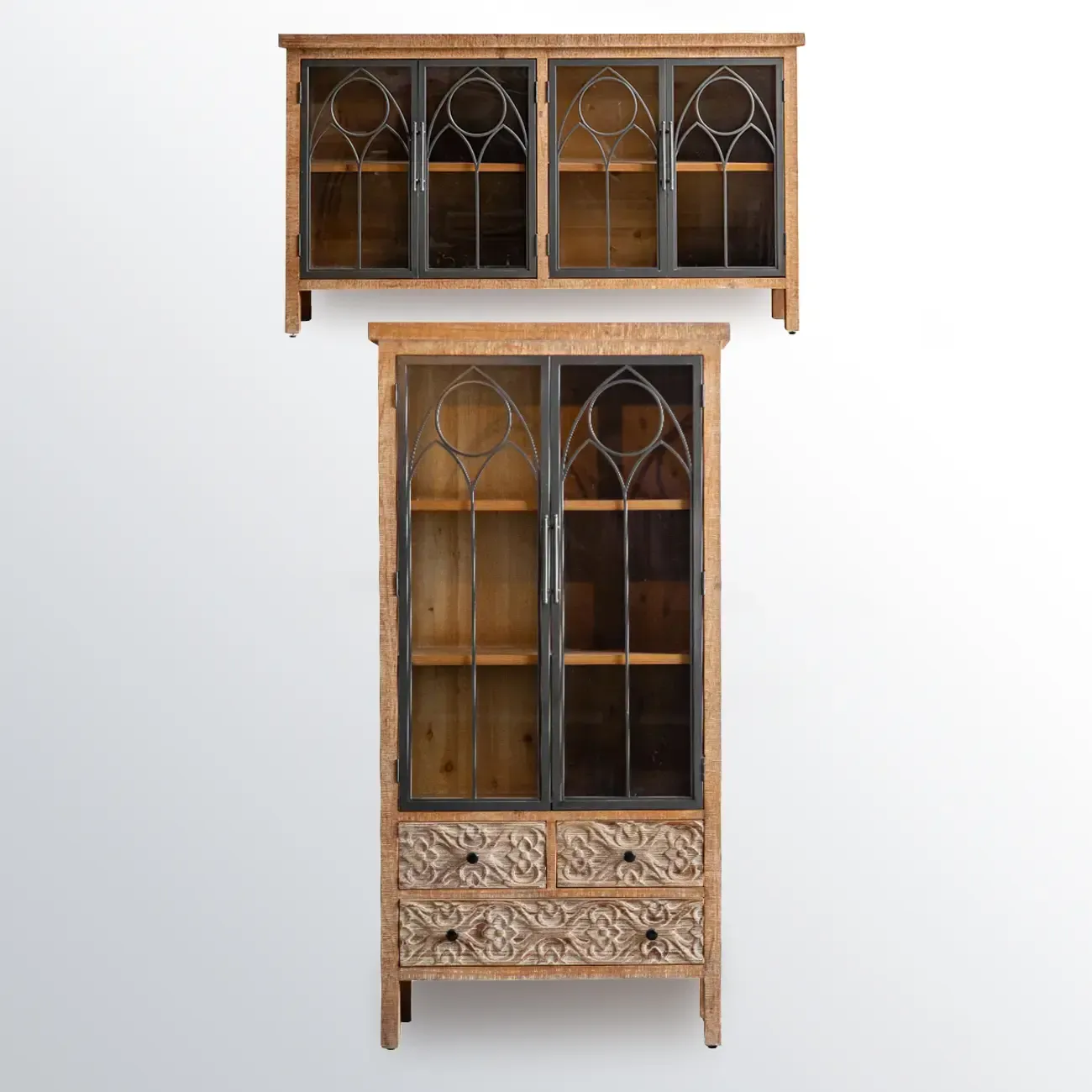 Rustic Wooden Rectangular Cabinet for Restaurant Display Image - 17