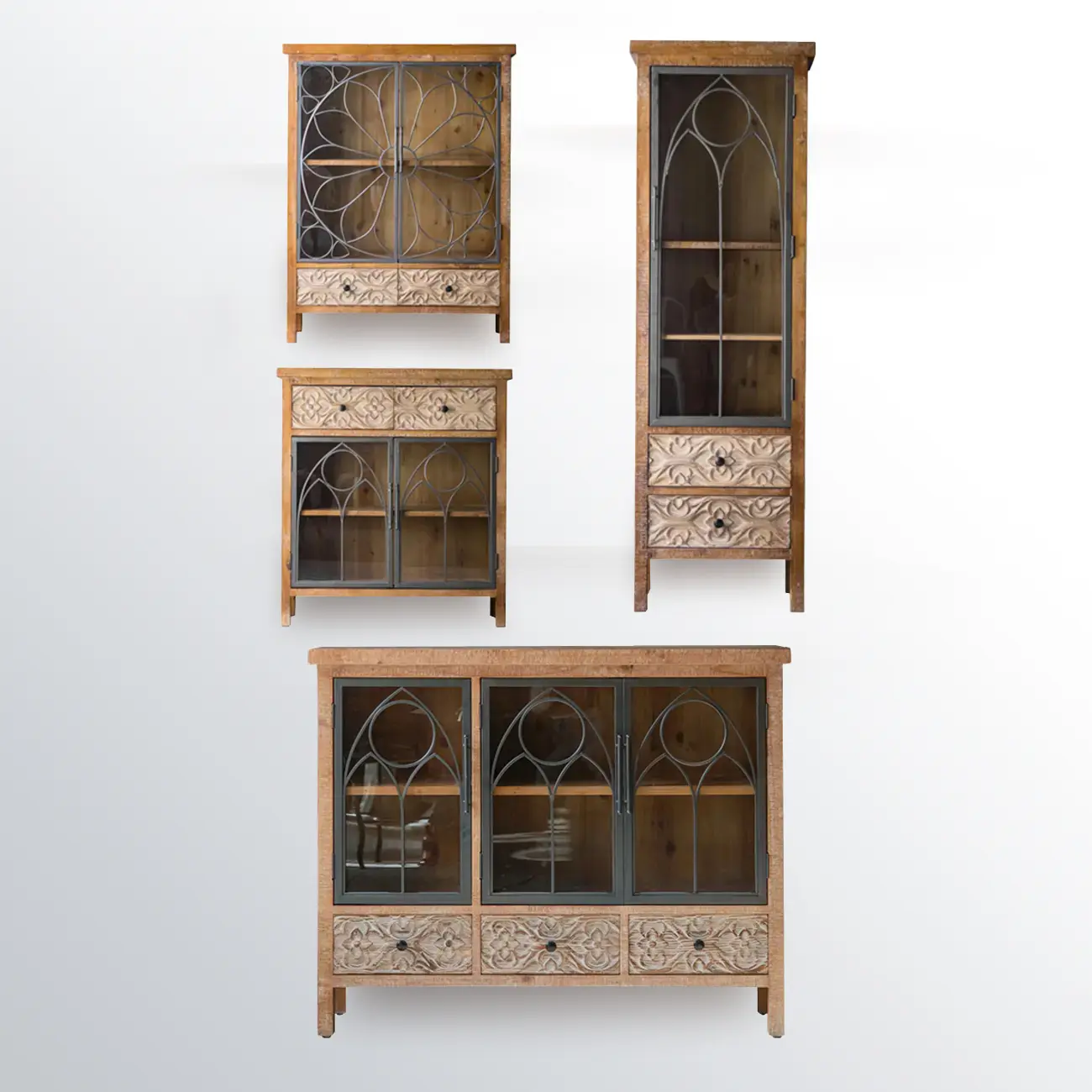 Rustic Wooden Rectangular Cabinet for Restaurant Display Image - 10 | homeyfad