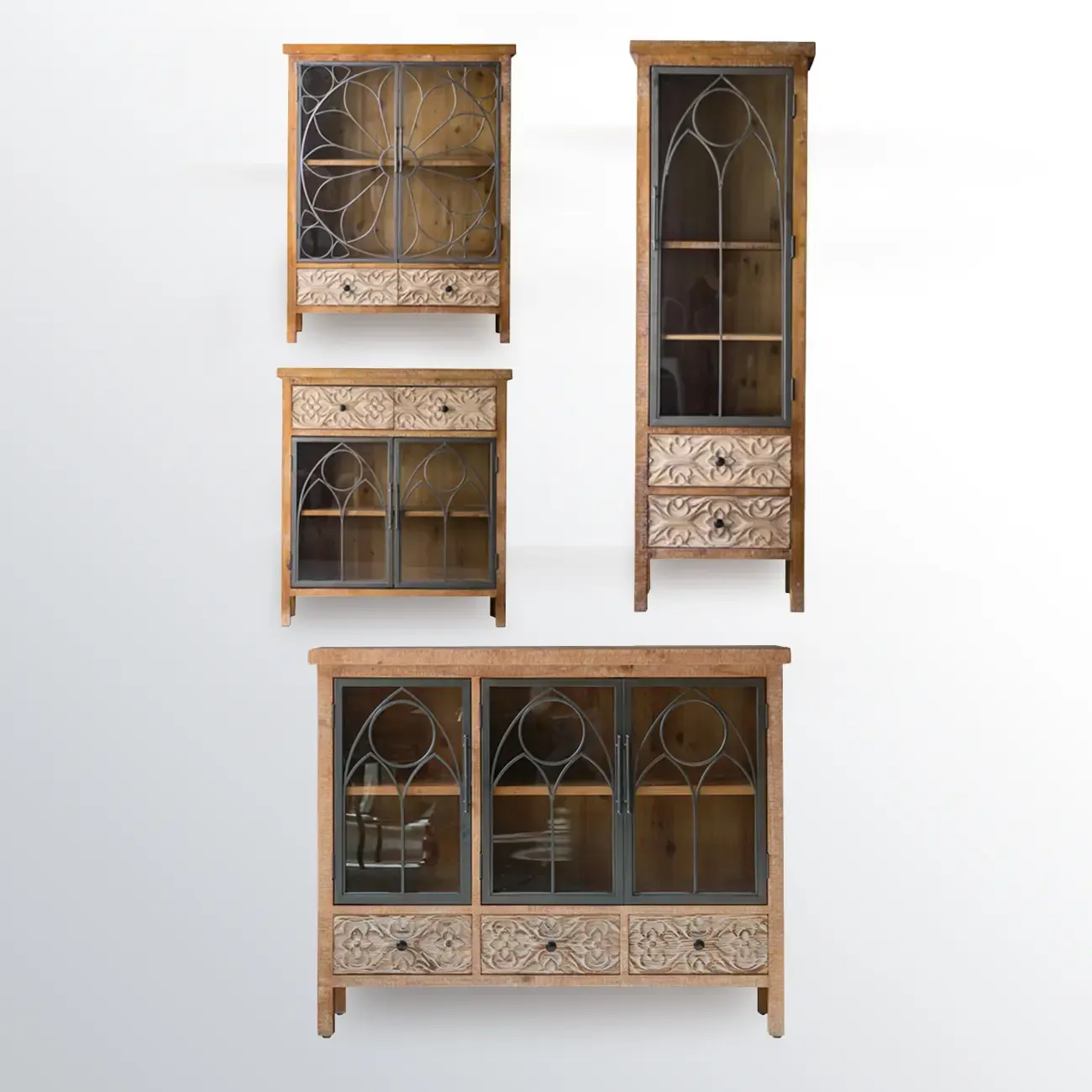 Rustic Wooden Rectangular Cabinet for Restaurant Display Image - 10