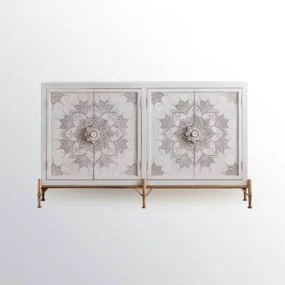 Rustic Freestanding Accent Cabinet for Living Room Decor Image - 10