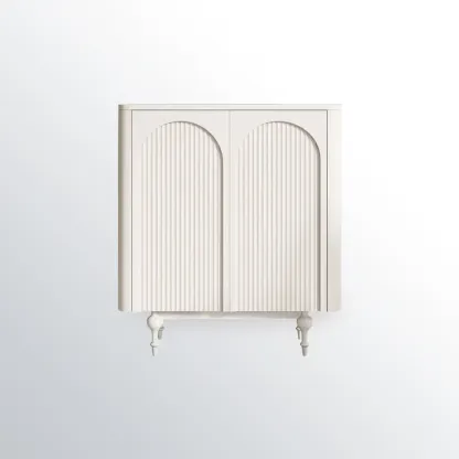 Scandinavian White Accent Cabinet for Versatile Room Storage Image - 2