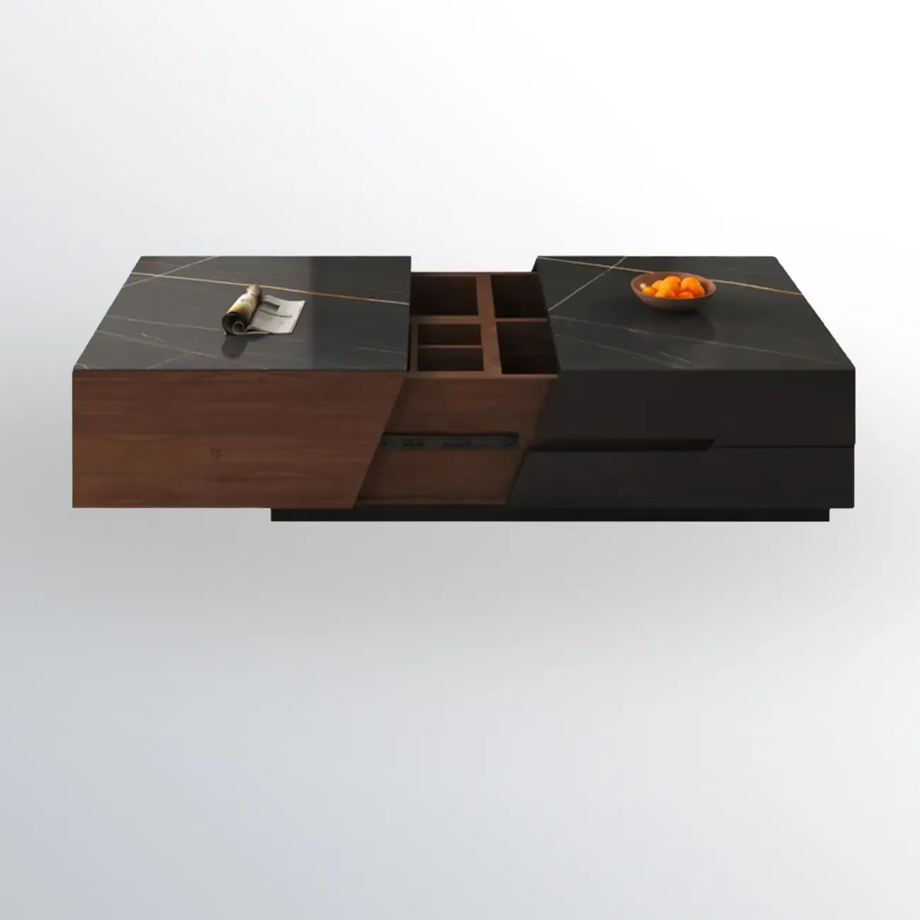 Modern Wood Lift-Top Coffee Table Cabinet, Rectangular Design  Image - 4