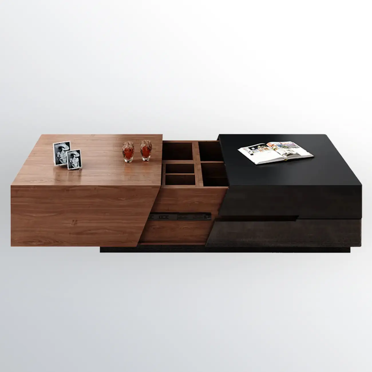Modern Wood Lift-Top Coffee Table Cabinet, Rectangular Design  Image - 6 | homeyfad