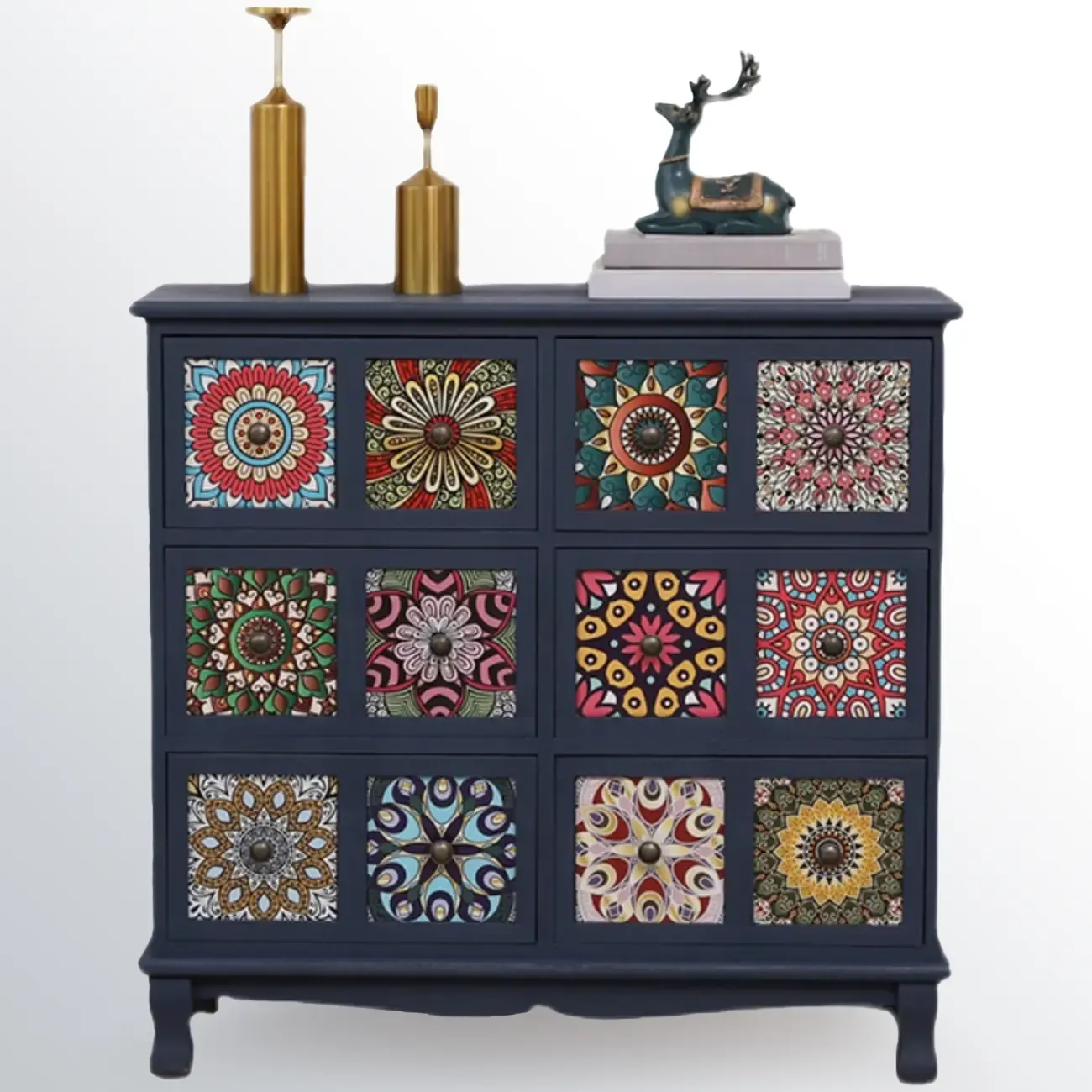 Mid-Century Modern Cabinet with Decorative patterns for Home Image - 10