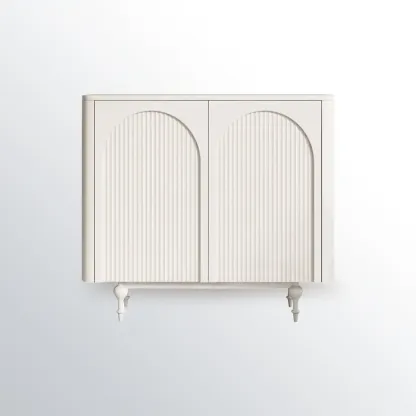 Scandinavian White Accent Cabinet for Versatile Room Storage Image - 3