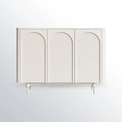 Scandinavian White Accent Cabinet for Versatile Room Storage Image - 5