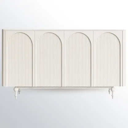 Scandinavian White Accent Cabinet for Versatile Room Storage Image - 7