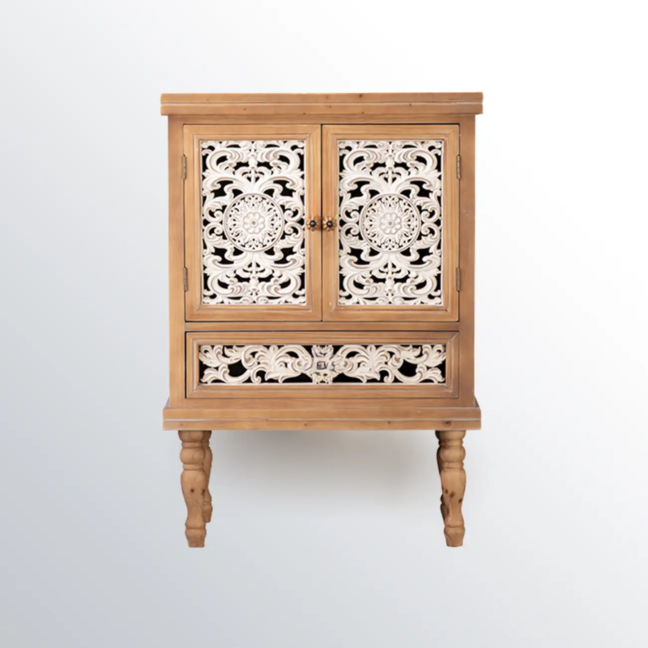 French Country Cabinet for Living Room with carved Doors Image - 5 | homeyfad