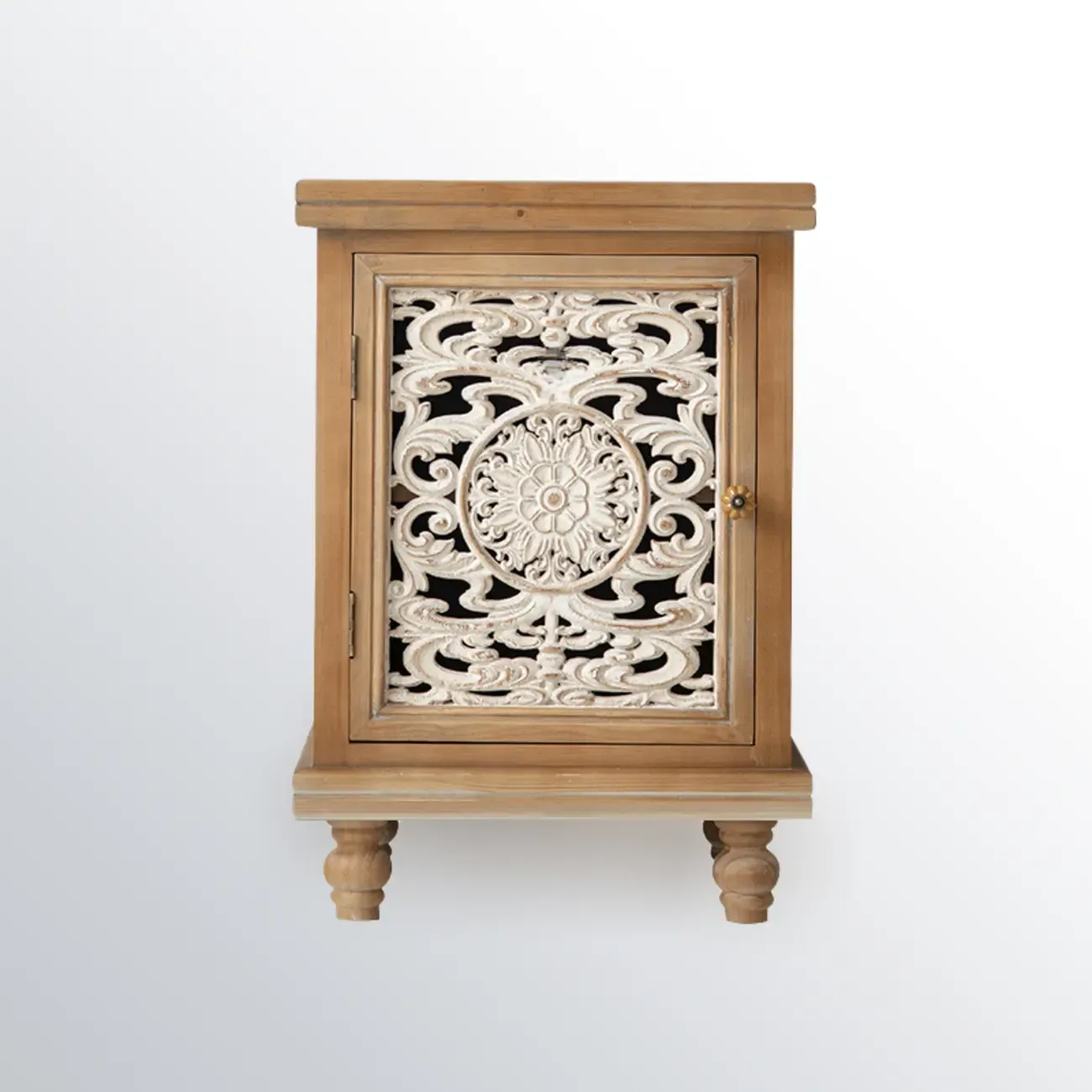 French Country Cabinet for Living Room with Carved Doors | HomeyFad