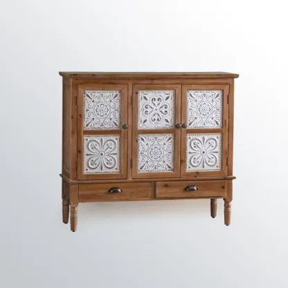 Rustic Accent Chest for Indoor Use with Multi Drawers Image - 6
