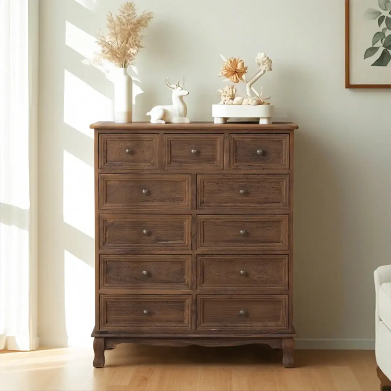 Rustic Waterproof Accent Cabinet for Living Room Storage Image - 1