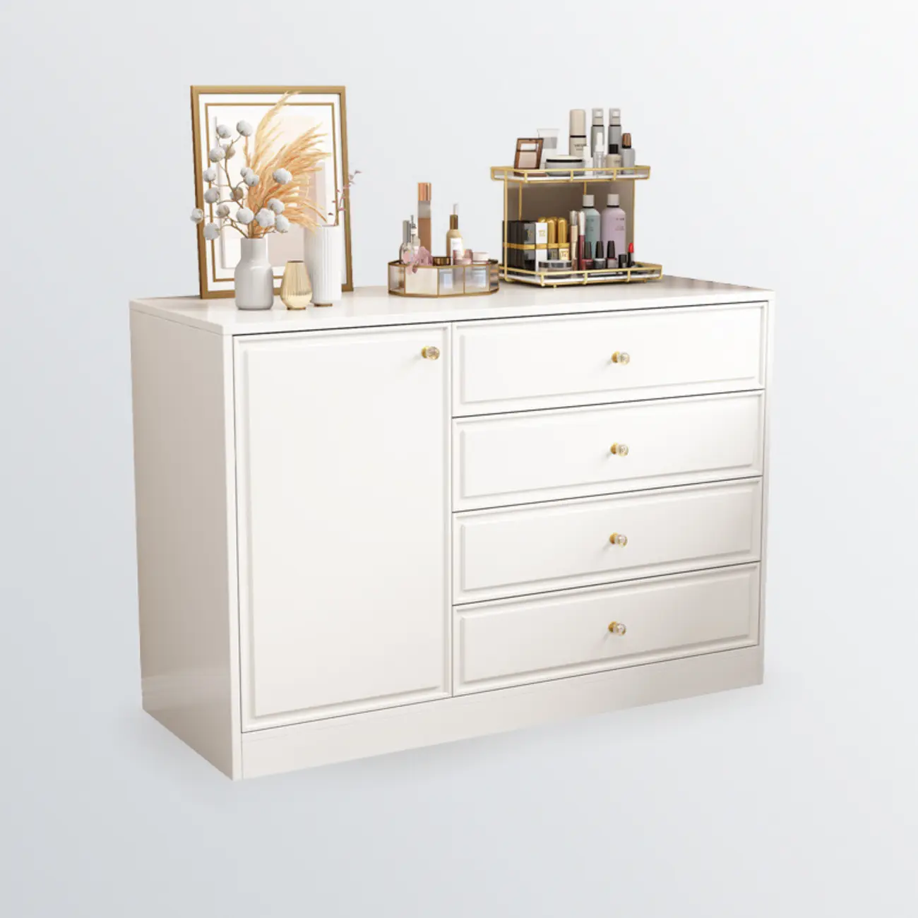 Modern Rectangular Wooden Storage Cabinet in Freestanding Image - 4 | homeyfad