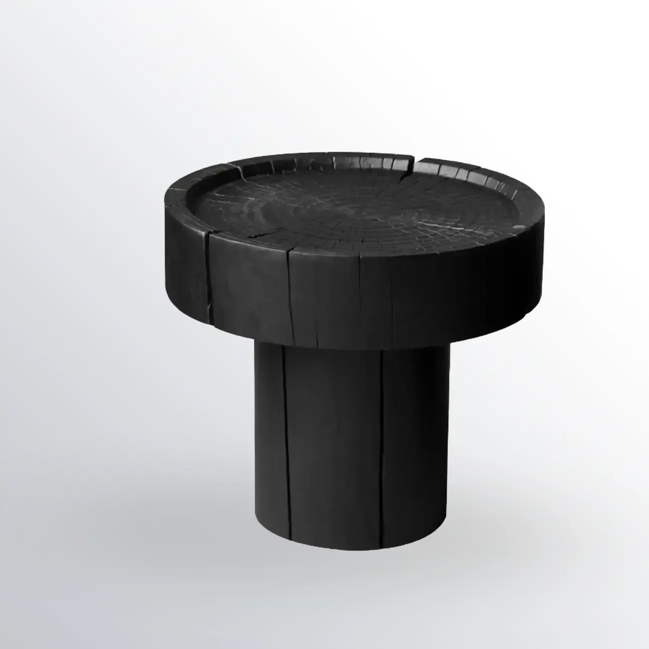 Modern Minimalist Wood Black Coffee Table with Tray Top  Image - 2