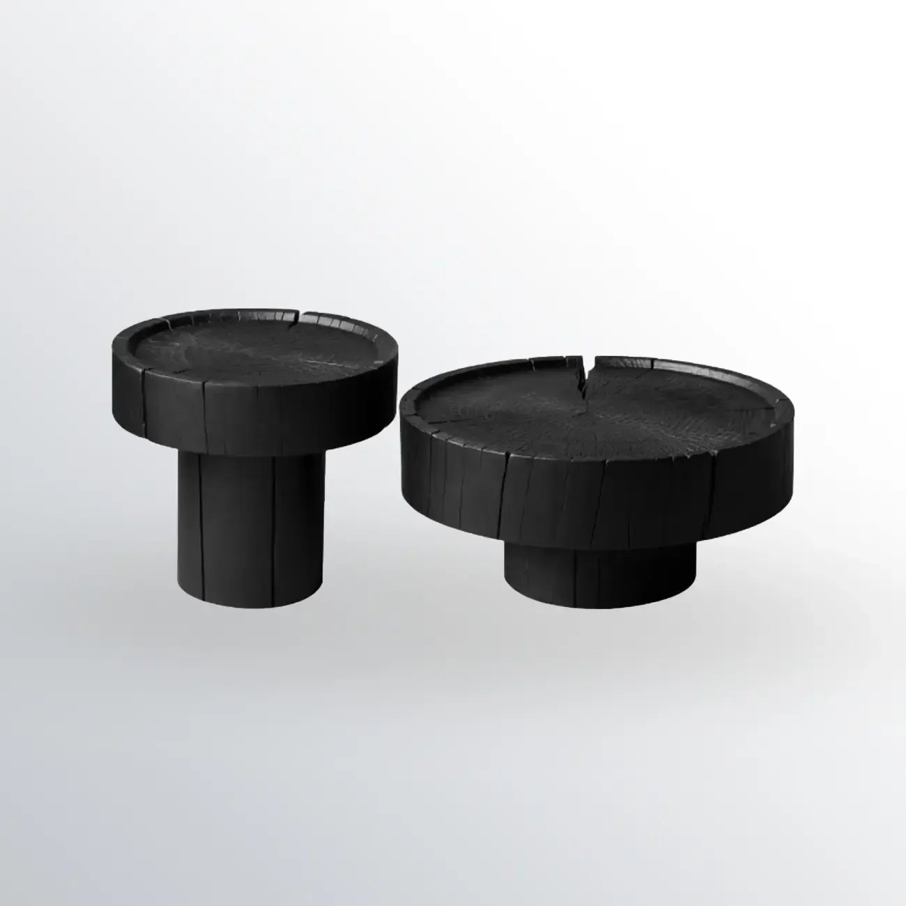 Modern Minimalist Wood Black Coffee Table with Tray Top  Image - 5