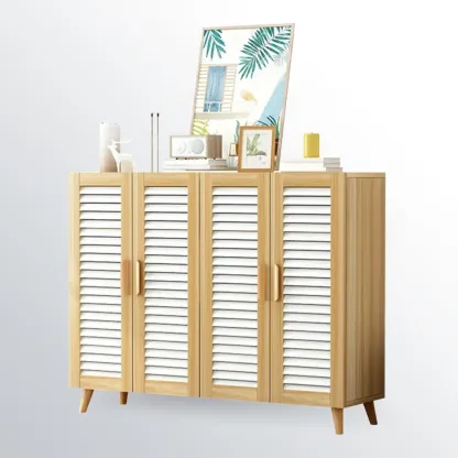 Modern Wooden Ventilated Storage Cabinet with Straight Legs Image - 9
