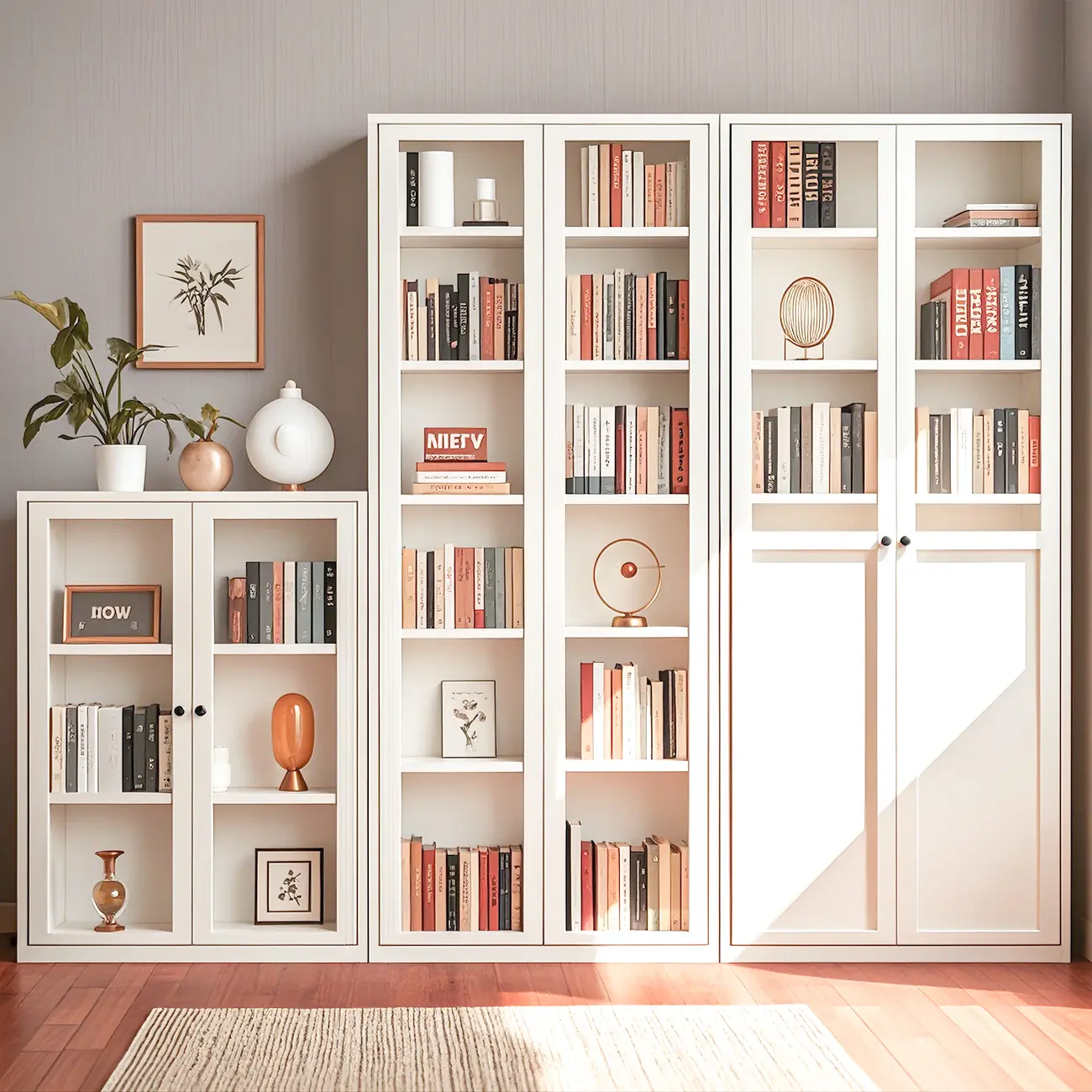 79'' White Alloy Rectangle Storage Cabinet with Exterior Shelf Image - 1 | homeyfad