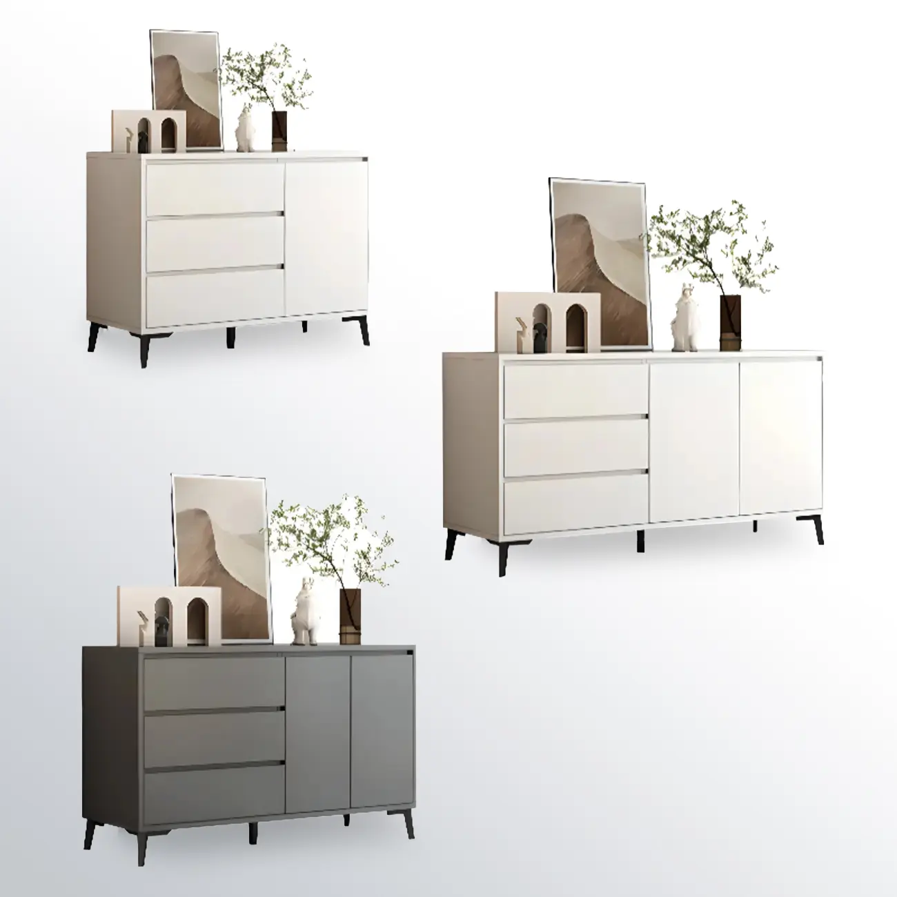 Modern Living Room Storage Cabinet with 2 Doors & 3 Drawers Image - 5 | homeyfad