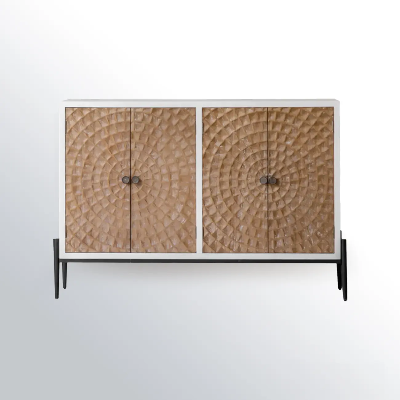 Rustic Freestanding Cabinet with Large Capacity & Iron Base Image - 6 | homeyfad