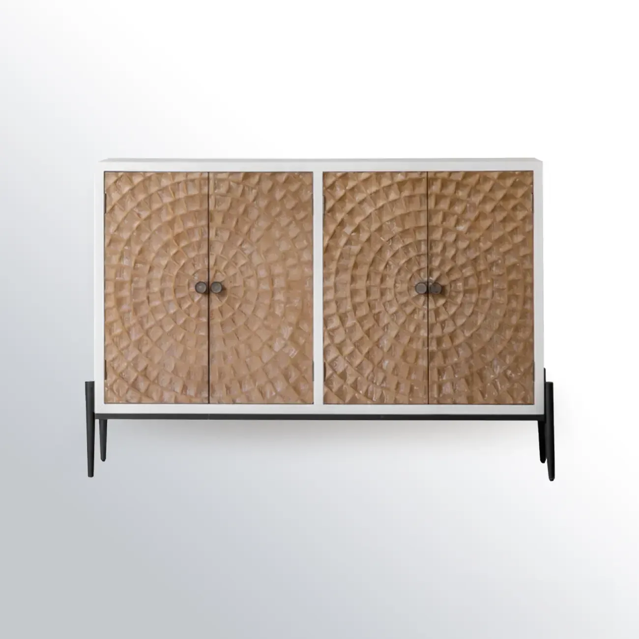 Rustic Freestanding Cabinet with Large Capacity & Iron Base Image - 6