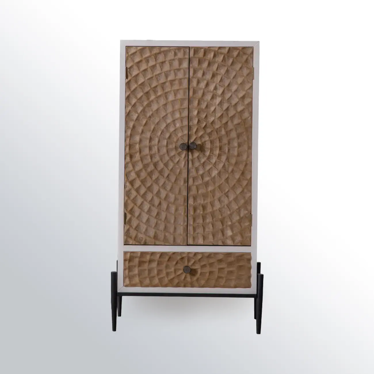 Rustic Freestanding Cabinet with Large Capacity & Iron Base Image - 7 | homeyfad