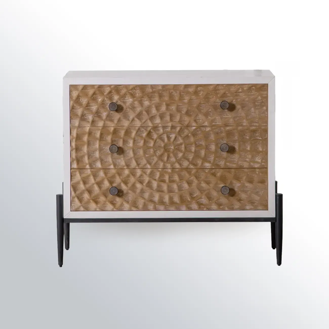 Rustic Freestanding Cabinet with Large Capacity & Iron Base Image - 8