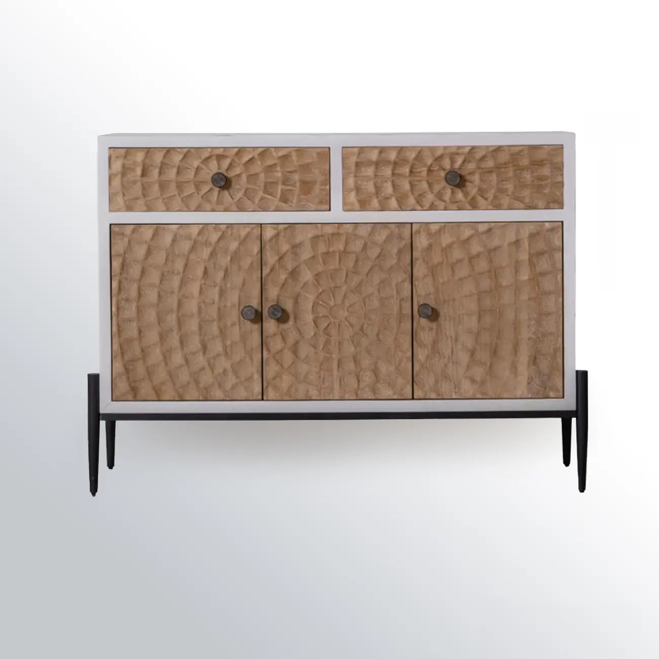 Rustic Freestanding Cabinet with Large Capacity & Iron Base Image - 9 | homeyfad