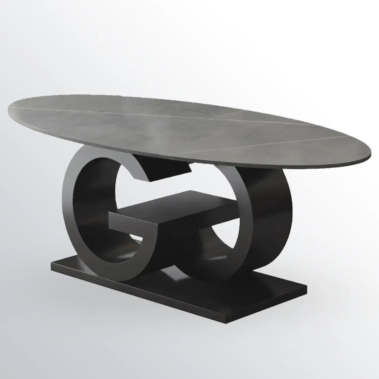 Modern White Oval Coffee Table with in a Unique Style Image - 5