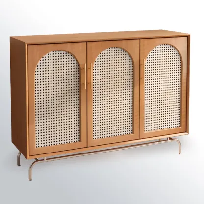 Tropical Pine Wood Accent Cabinet in Rectangular Shape Image - 10