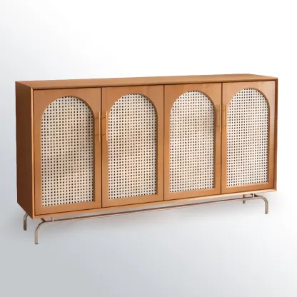 Tropical Pine Wood Accent Cabinet in Rectangular Shape Image - 11