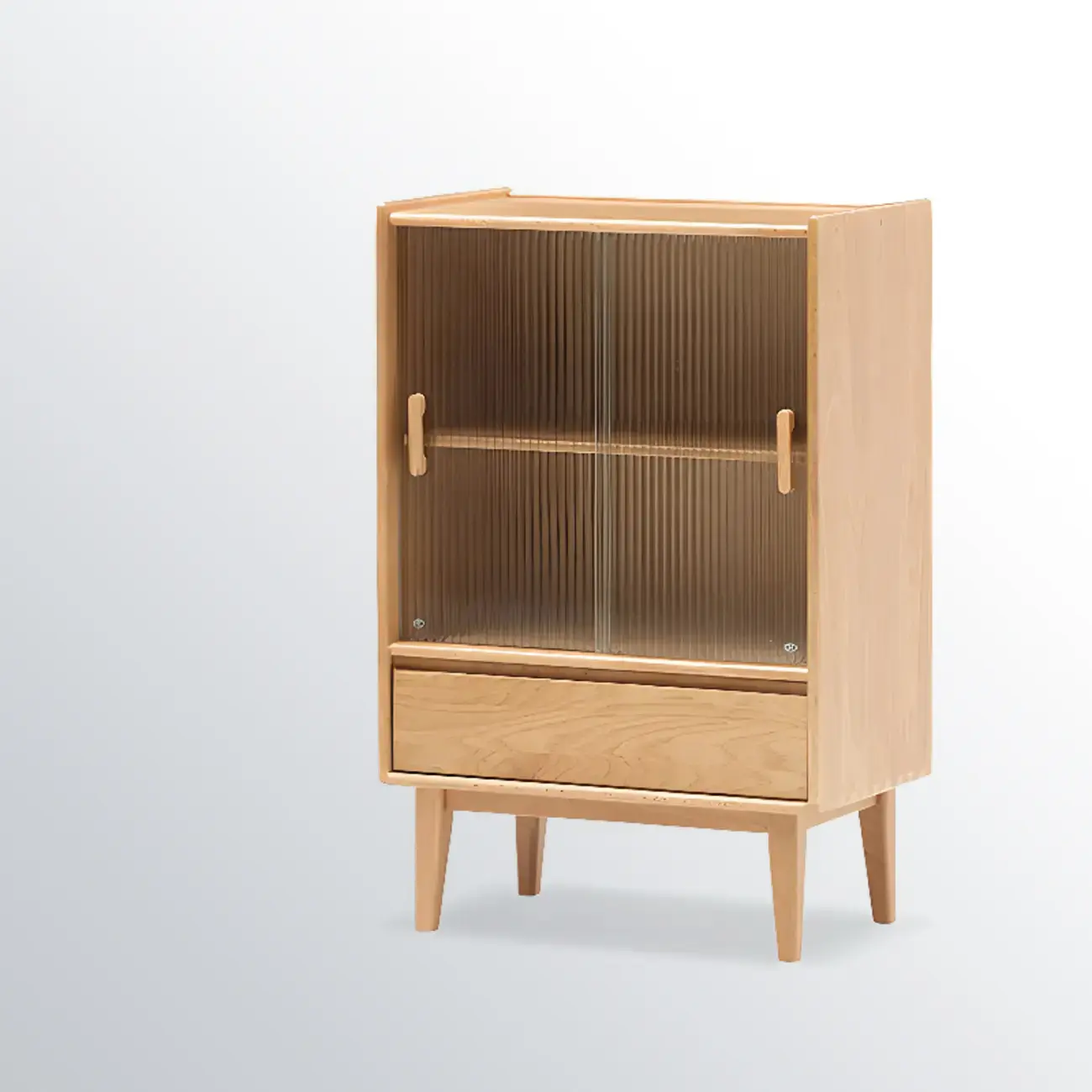 Scandinavian Solid Oak Storage Cabinet with Straight Legs Image - 3 | homeyfad