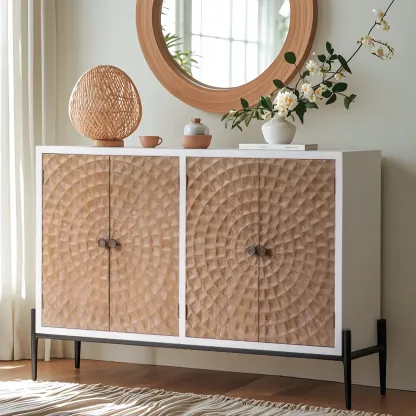 Rustic Accent Cabinet for Sitting Room with Natural Finish Image - 1