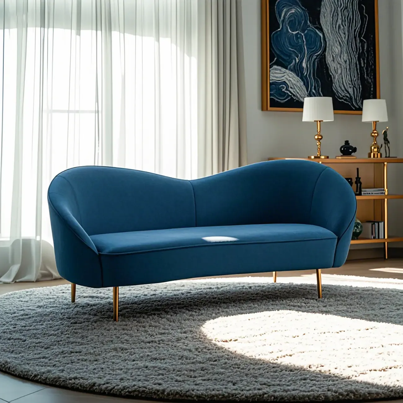 Glam Flannel Single 3 Seater Sofa in Multiple Colors Image - 2