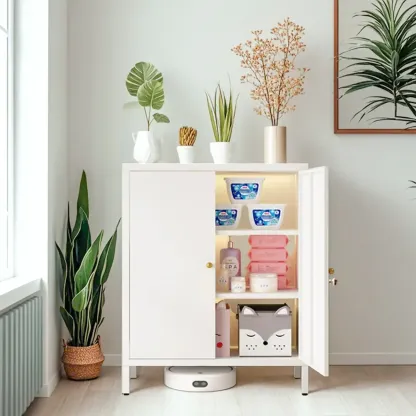 3/4 Shelves Wooden Storage Cabinet with Standard Length Image - 6