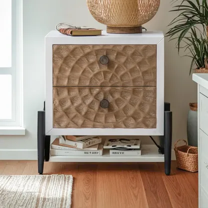 Rustic Accent Cabinet for Sitting Room with Natural Finish Image - 10