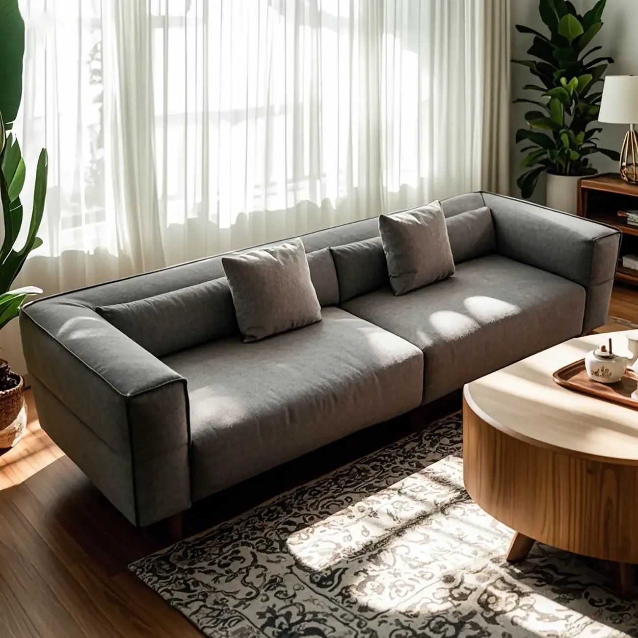 110" L Modern Sherpa Upholstered Tuxedo Sofa for Home Image - 5