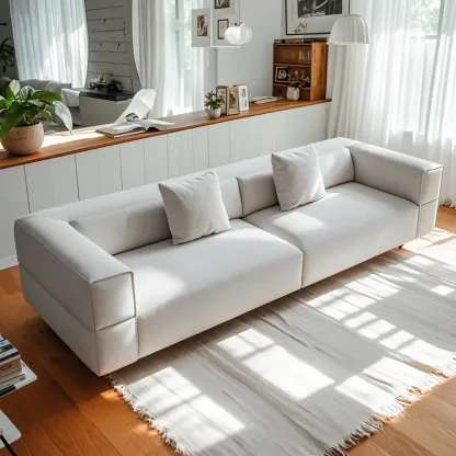 110" L Modern Sherpa Upholstered Tuxedo Sofa for Home Image - 1
