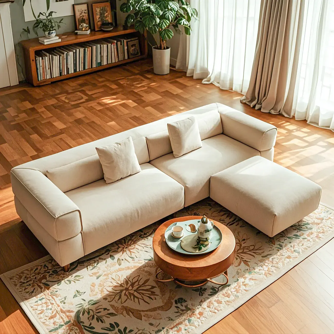 110" L Modern Sherpa Upholstered Tuxedo Sofa for Home Image - 2
